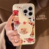 Cute Cartoon Style Christmas Crystal Ball Animal Rattle Phone Holder For iPhone Cases Desktop Foldable Phone Stand