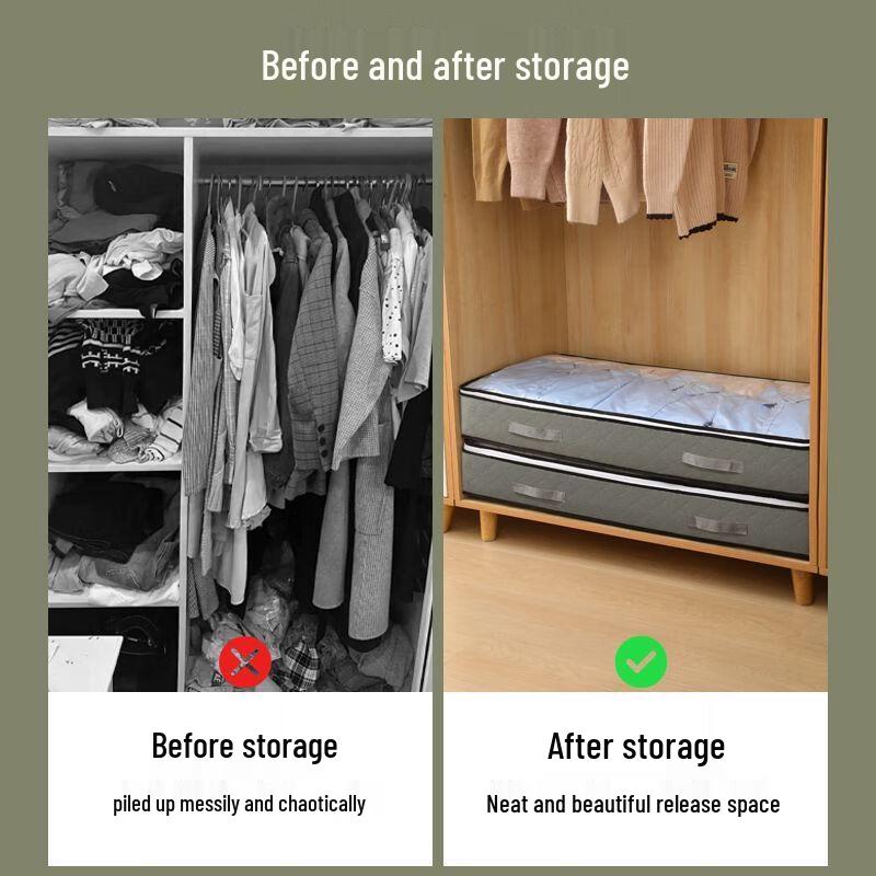 Foldable Extra Large Bed Base Storage Box - Cotton Wardrobe Organizer for Quilts and Clothes