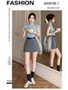 Women's High-Waist A-Line Skirt Pants - Casual Spring/Summer Wide-Leg Buttoned Design