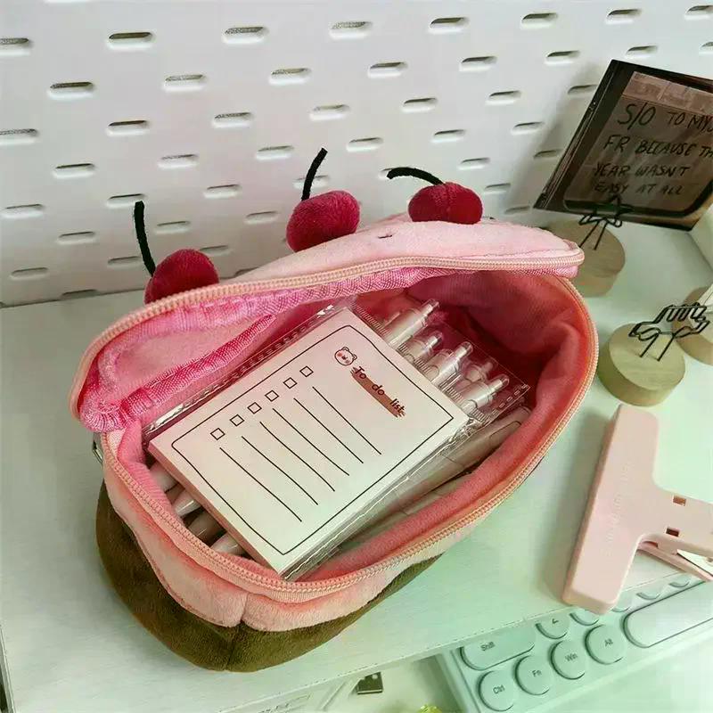 Plüsch Mäppchen Große Kapazität Kawaii Kirschkuchen Design Flauschig Niedlich Schulsachen Schreibwaren Organizer Beutel Halter Für Mädchen