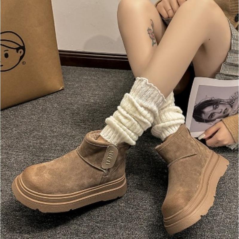 

thick-soled snow boots women s new winter waterproof thickened short cotton shoes non-slip velvet warm short boots 35