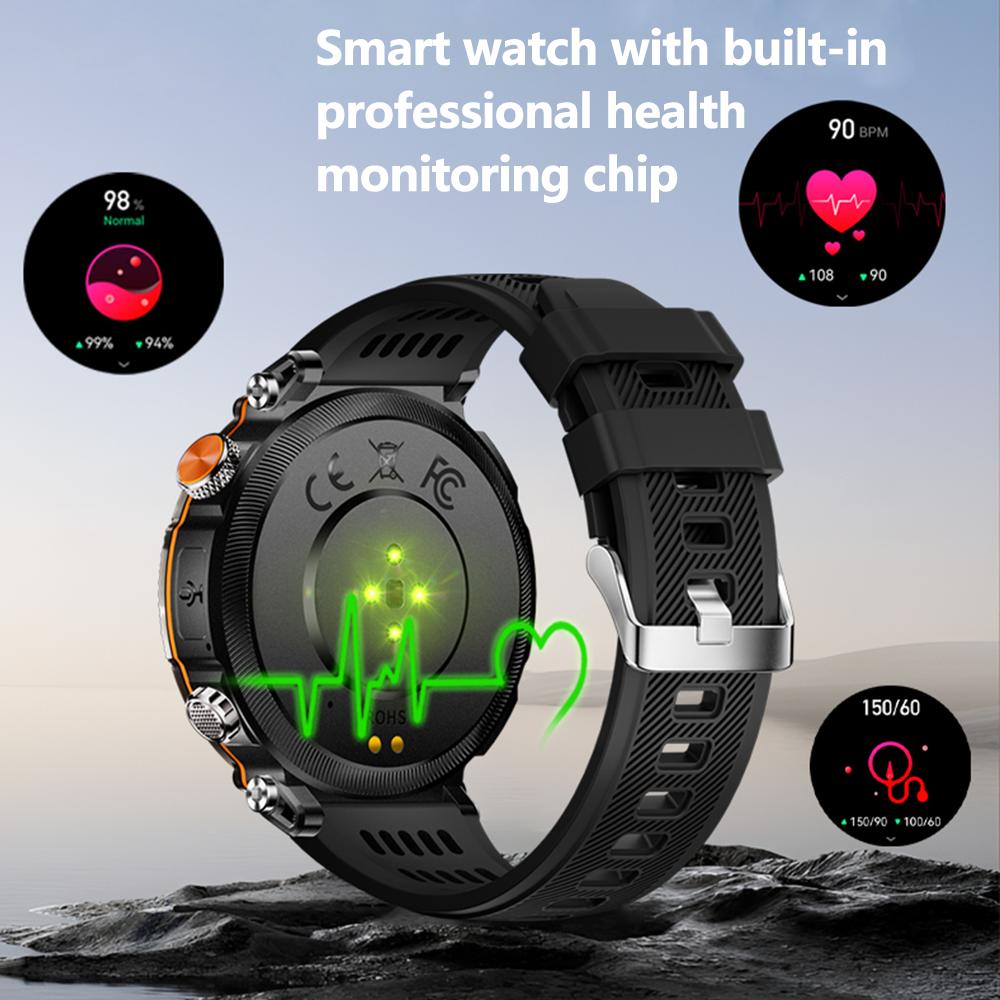 NEW 600mAh Large Battery Outdoor Smartwatch For Men 1.7-Inch Full Screen Sport mode IP68 Waterproof BT Call Smart Watch
