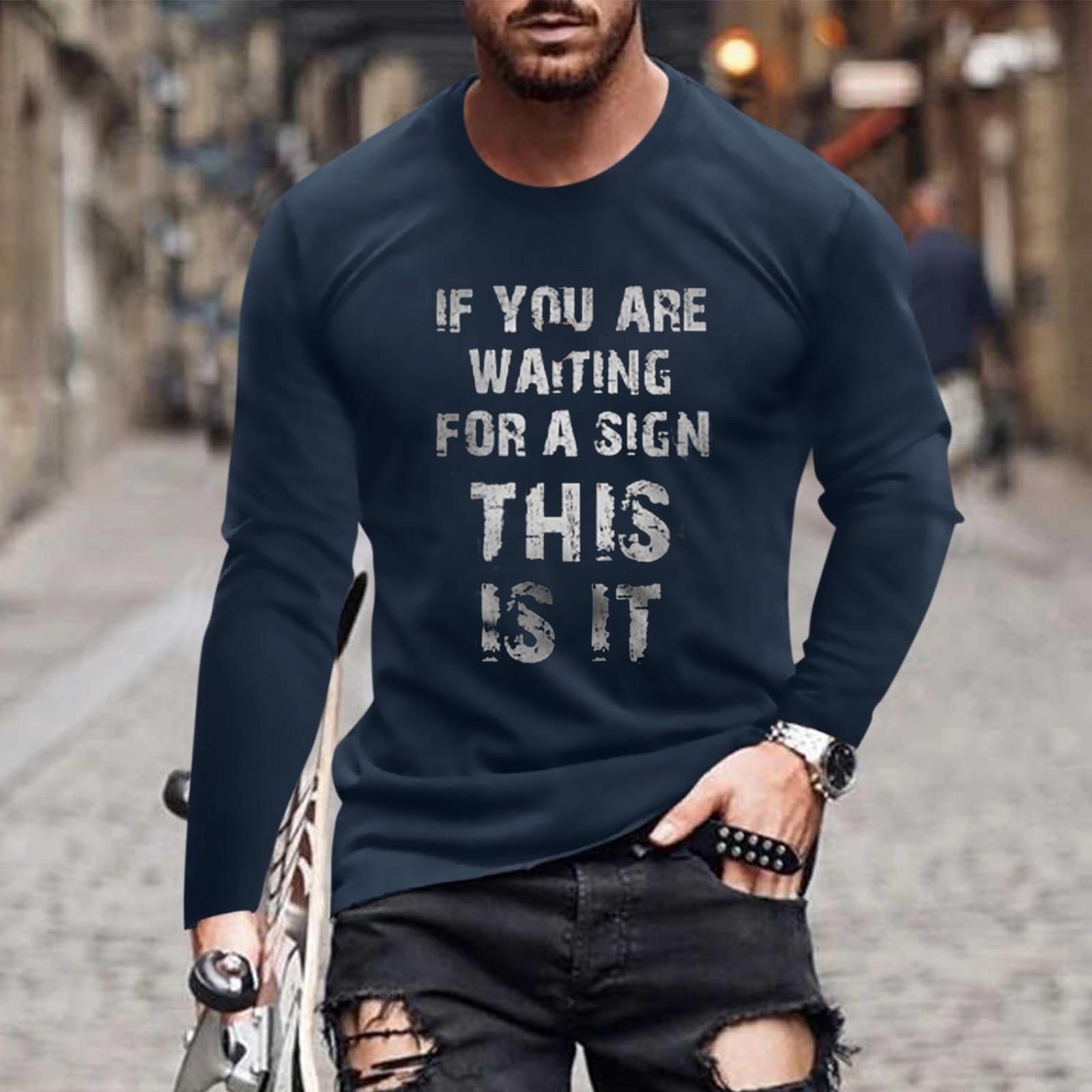 

Муж. Футболка Графика Абстракция Шея Одежда Одежда На открытом воздухе Длинный рукав С принтом Модельер Винтаж XL тёмно-синий