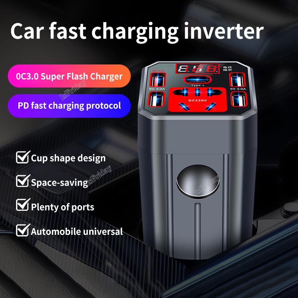 10V-220V Car inverter MAX 200W Car Power Inverter Led Display 3 USB Ports Cigarette Lighter Voltage Transformer For Laptop Table