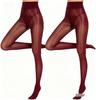 Women's Shiny High-Waisted Silk Tights - Transparent, Skinny Horse Oil Stockings