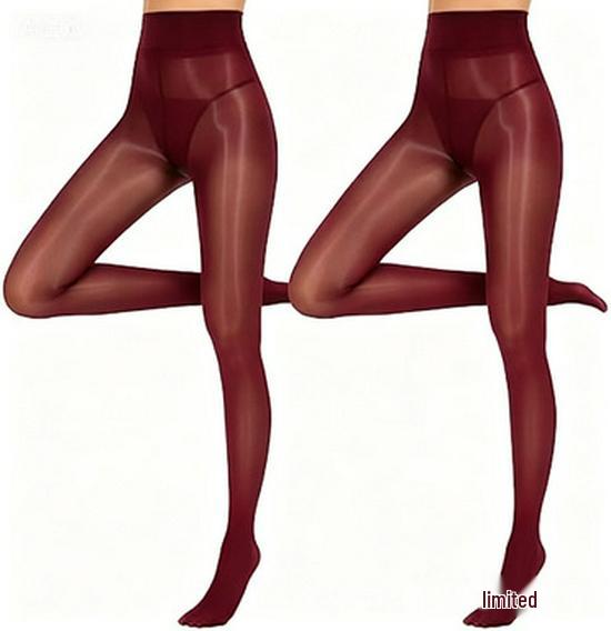 Women's Shiny High-Waisted Silk Tights - Transparent, Skinny Horse Oil Stockings