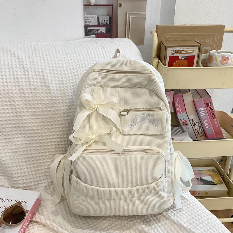 Student Schoolbag Women's Corduroy Backpack Large Capacity Backpack