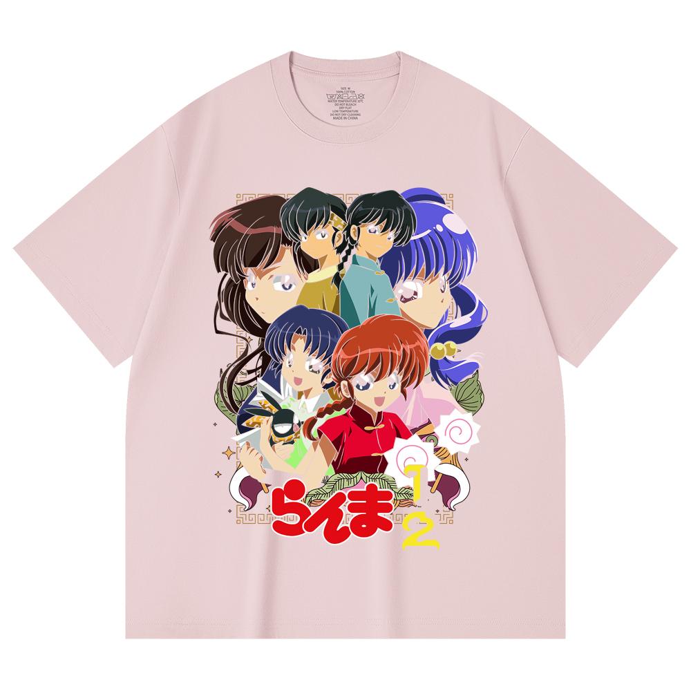 230 Gsm 100% Cotton Ranma 12 V6 Print Unisex Heavy Cotton T Shirt