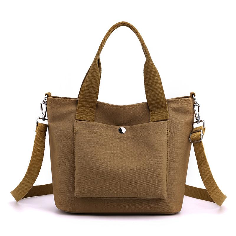 Literary and Simple Handbag 2025 New Canvas Bag Women's Large-capacity Shoulder Messenger Bag