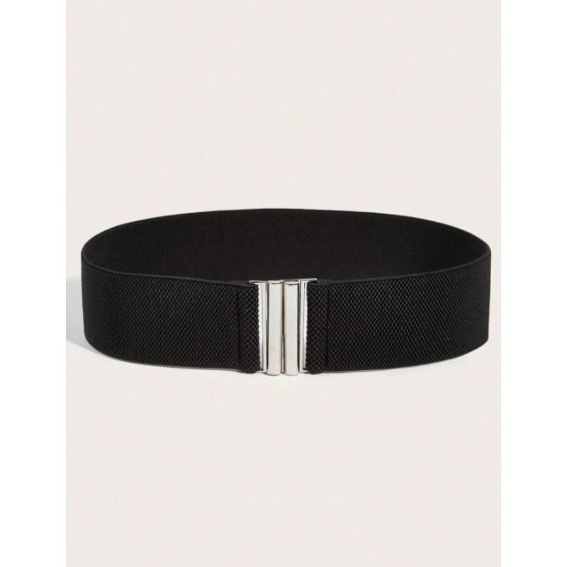 Elastic Belt Women's Black Wide Decorative Elastic Dress with Skirt Fashionable Thin Waist Seal with Belt
