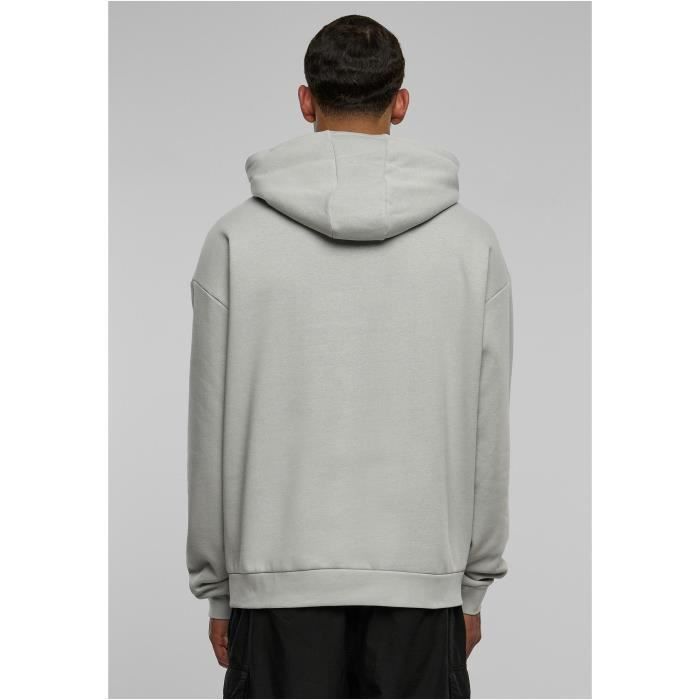 Sweatshirt À Capuche - Urban Classics - Gris - Oversize - Poche Kangourou - Col Tronqué