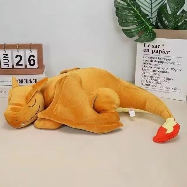 Shiny Sleep Charizard Plush Toy Charizard Stuffed Anima Soft Black Charizard Mega Dragonite Dragonite Holding Dratini Plushies