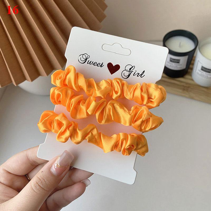 3 Stück/Set Satin Scrunchies Einfarbig Haarseil Koreanischer Pferdeschwanzhalter Haargummis Kopfschmuck Weiches Elastisches Haarband Haaraccessoires