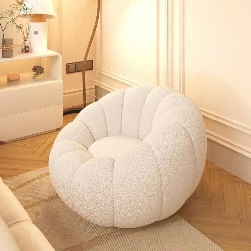 Pumpkin Style Lazy Sofa Chair for Small Spaces - Ideal for Bedroom, Living Room, or Balcony