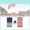 Celebrate Unity With 90*150cm Us Mx Friendship Flag Made Of Durable Polyester Fabric