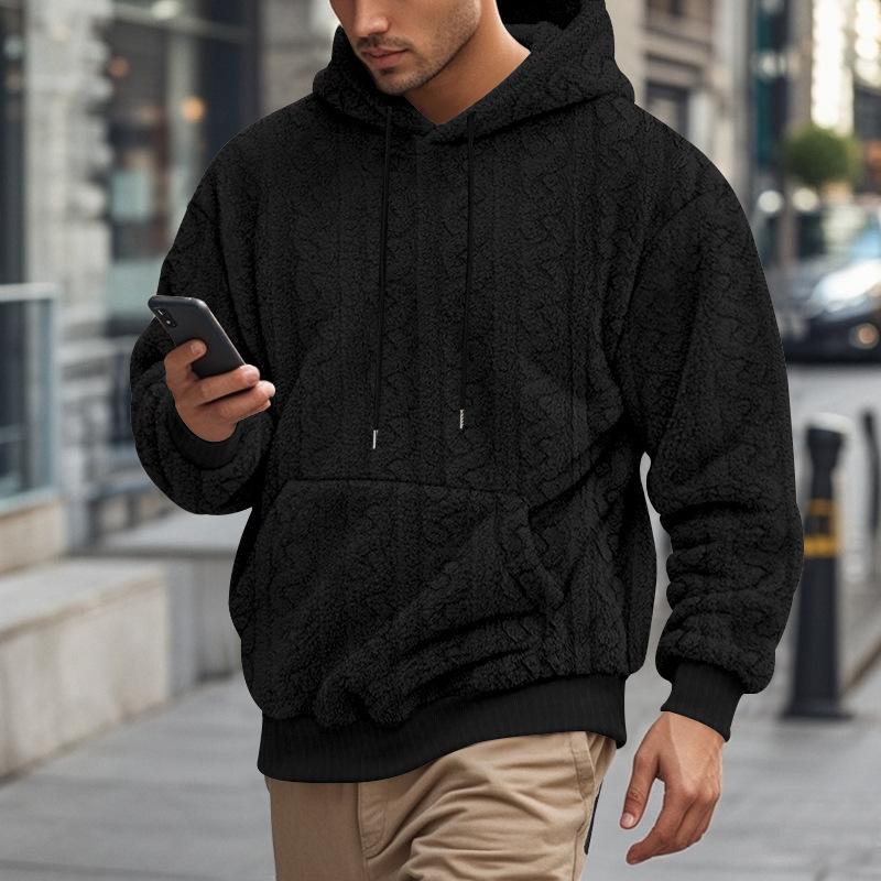 Autumn Winter New Fashion Men's American Style Solid Color Long Sleeve Hooded Pullovers Sweatshirts Male Hoodies Clothes