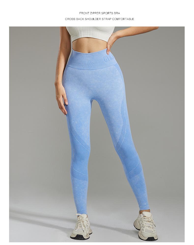 Best-Selling Women's Quick-Dry Yoga Pants - Sand Wash, Hip-Lifting, Tight Fit, Ideal for Running, Cycling, and Fitness Activities.