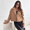 Autumn and Winter Fashion Suit Collar Solid Color Woolen Small Coat Women's Clothing