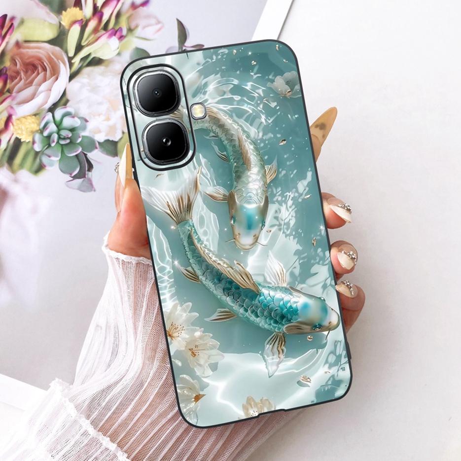For Infinix Smart 20 Case X6840 X6840B Luxury Bow Flowers Painted Cover Soft Silicone Case For Infinix Smart 20 Smart20 4G Shell