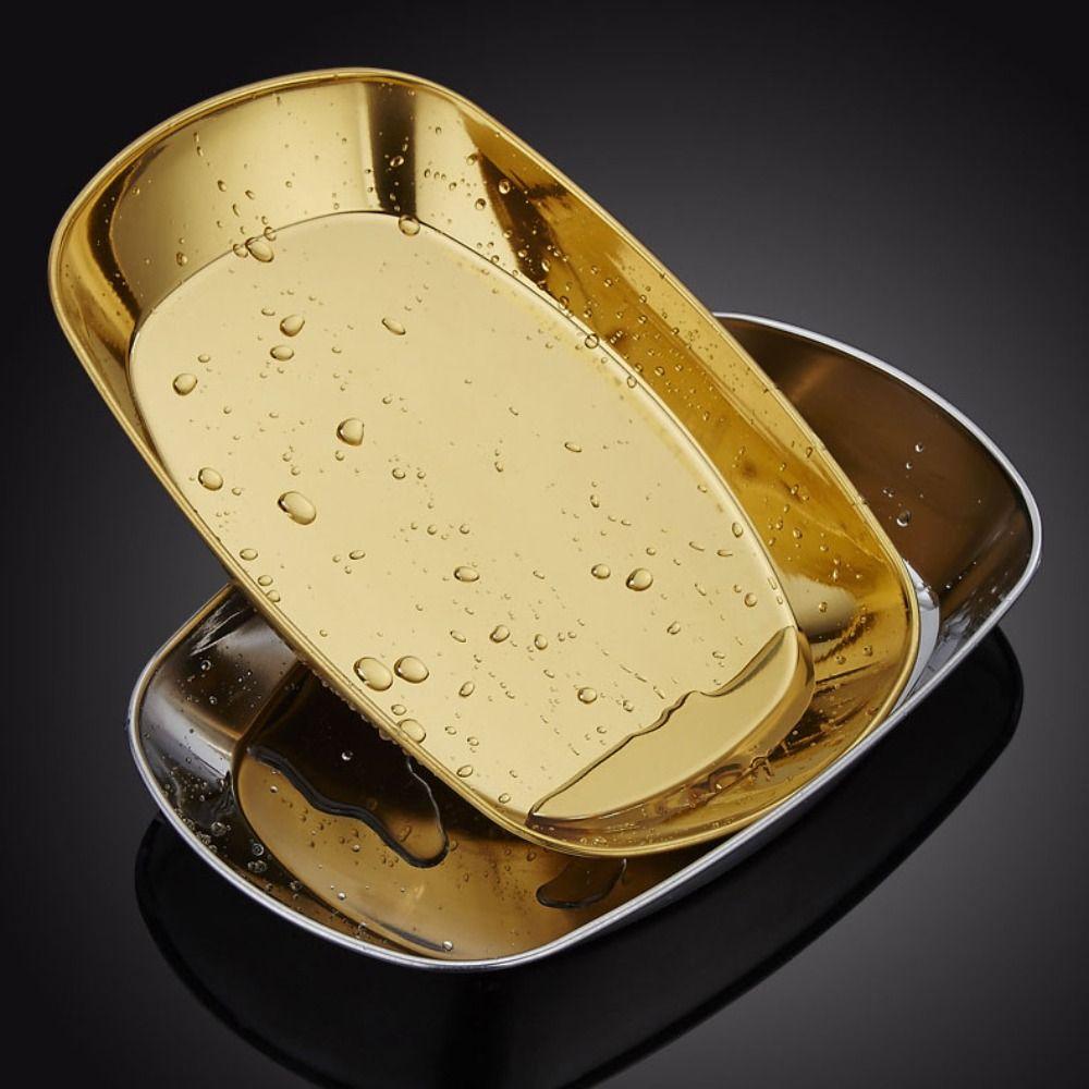 Fall-resistant Snack Plate 304 Stainless Steel Salad Tray Food Serving Dishes  Restaurant