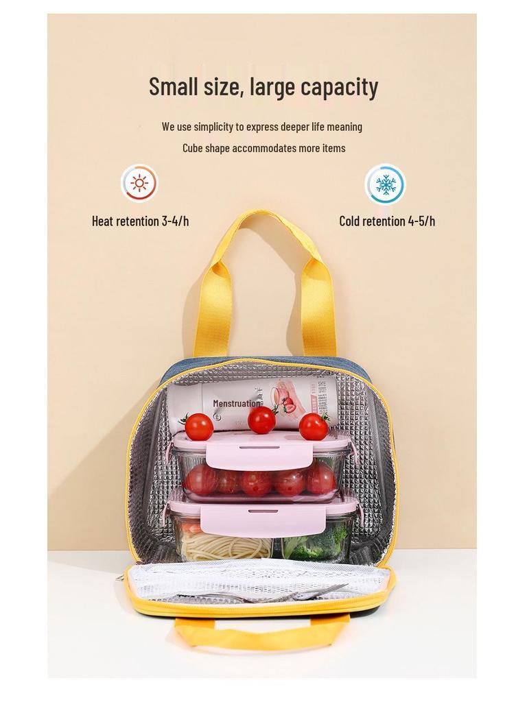 2021 Cationic Minimalist Bento Bag: Insulated Japanese-Style Lunch Bag with Aluminum Foil for Outdoor Use.