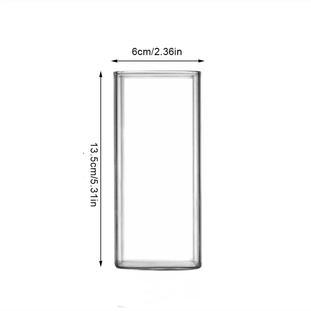 

Квадратная чашка с соломинкой Простая стеклянная посуда для напитков Прозрачный холодный напиток Большой емкости Молоко Сок Чай Напиток Вода Пиво Кофе Кружка Бар 301-400ml