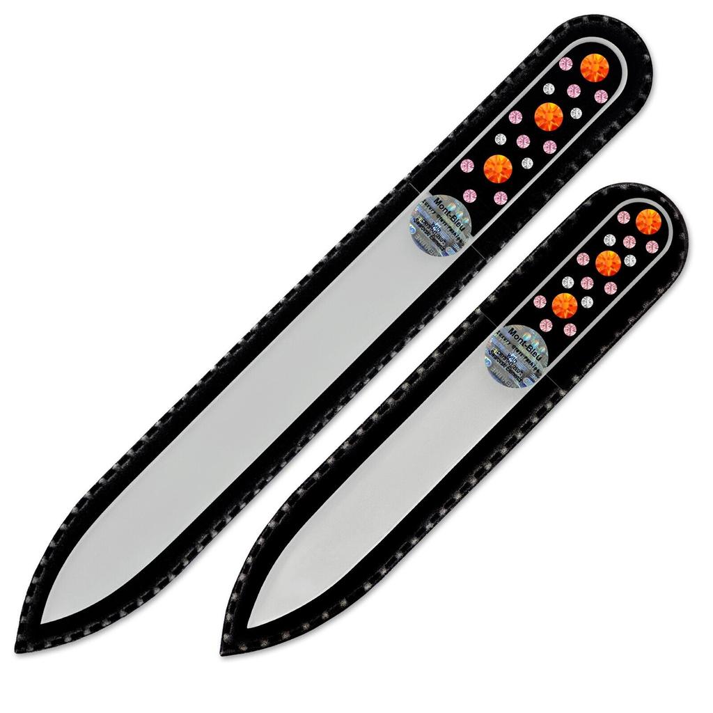Set of 2 Glass Nail Files with Crystals CN-MS