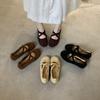 Retro Flat-bottomed Cross-strapped Shallow-mouth Ballet Single Shoes for Women's Autumn 2025 New Casual Versatile Mary Jane Shoes