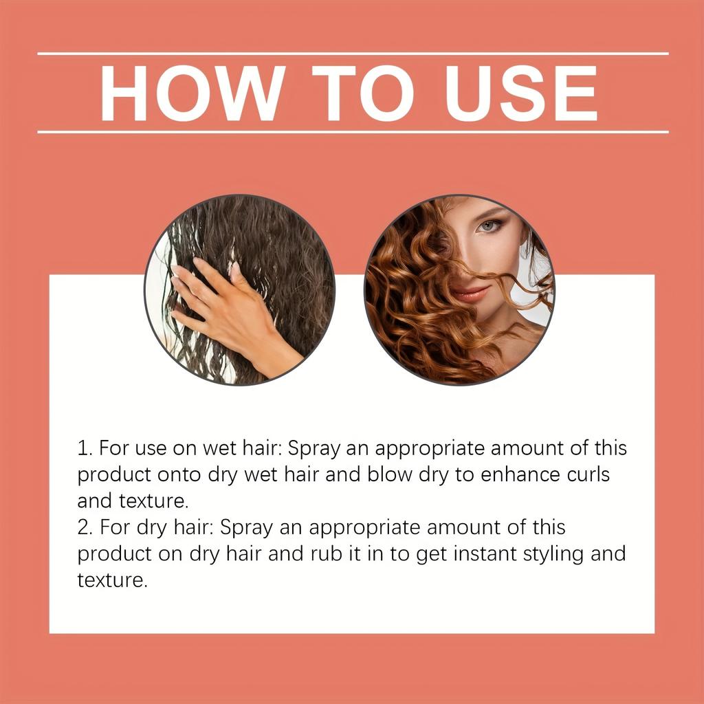 100ml-Salt Hair Styling Spray Salt Elastic Curling for Easy Styling and Enjoy Fashionable Curls