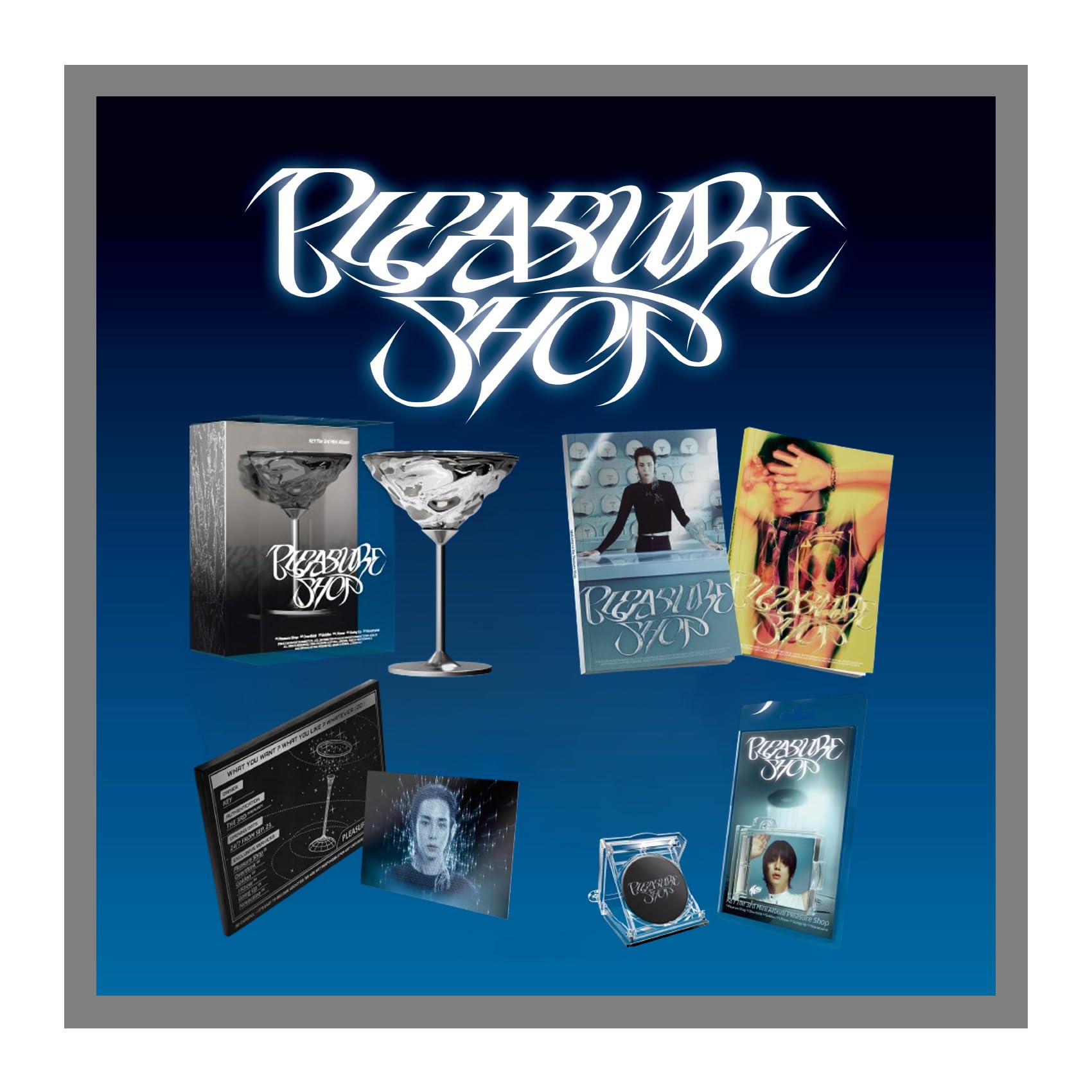 

SHINee KEY Pleasure Shop 3rd Mini Album Full 5 Version Set 2ea Photobook Version+1ea Package Version+1ea QR Version+1ea SMini Version+Tracking Sealed