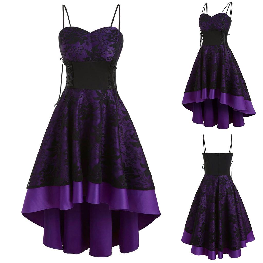 Womne Vintage High Grade Cami Bandage  High Low Dress Party Dress