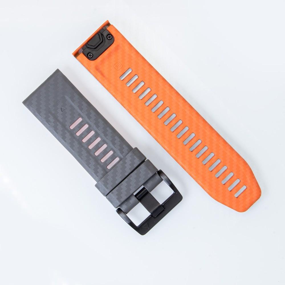 

22mm 26mm Quickfit Carbon Fiber Watchband for Garmin Fenix 8 7X 6X 5X Plus Epix Silicone Wrist Strap for Fenix6 7 955 EPIX Watch For Fenix8 51mm