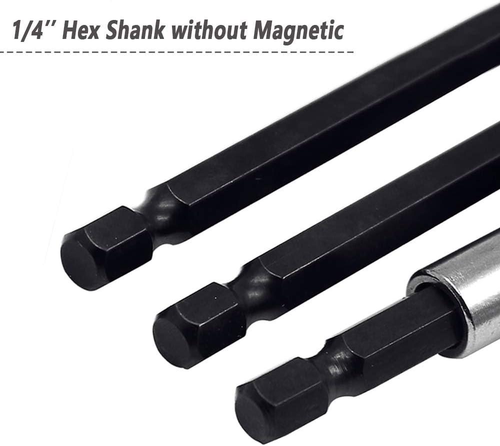 3PCS 60-150mm 1/4 Inch Quick Hex Shank Release Magnetic Electric Screwdriver Extension Bit Holder 60/100/150mm Extension Rod