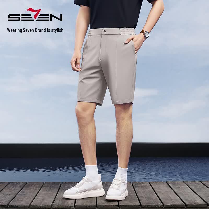 

SEVEN Mr. Seven Series Relaxed Fit Half Elastic Waist Casual Shorts L