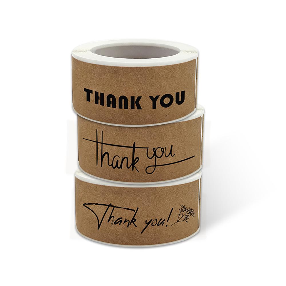 120 Pcs/Pack Thank You For Your Order Stickers 3x1 Inch Rectangle Labels For Small Business Handmade Decor Kraft Paper Stickers