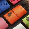 Strap Closure Notebook A6 Faux Leather Journal Notebook, 6 Ring Loose Leaf Binder with Retro Clock Smooth Writing Pendant, 7 Inch Personal Planner for