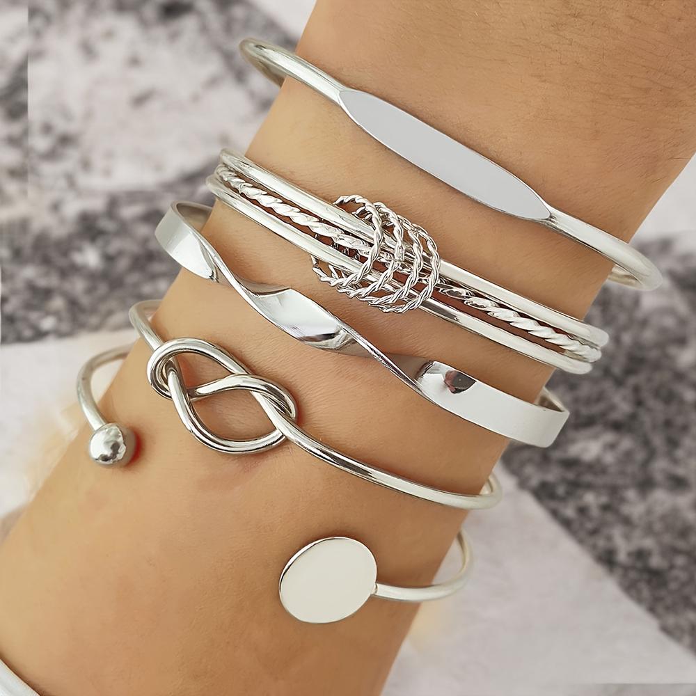Punk Trendy Multilayer Bracelets for Female Elegant Delicate Twist Sparkling Adjustable Bangles Jewelry Couples Gifts