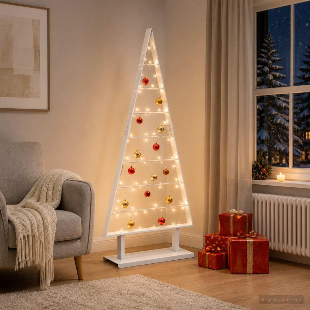 Metal Christmas Tree KUOPIO 125 cm Steel White
