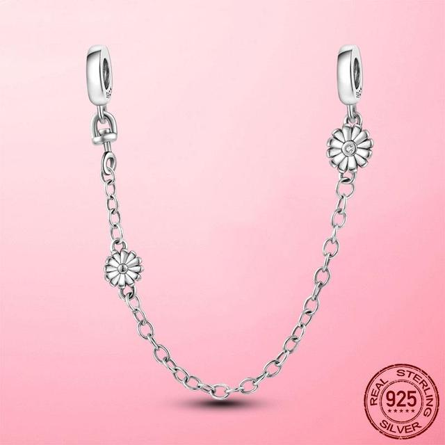 925 Sterling Silver Beads Classic Safety Chain Stopper Clip Charm Fit Original Fashion Bracelet Silver 925 Jewelry Making Gift