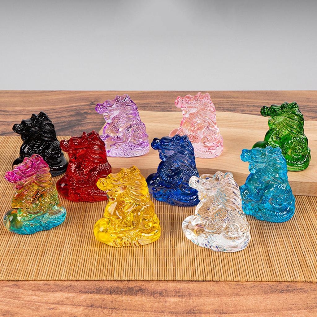 Crystal Dragon Ornaments Elegant Dragon Statue Twelve Zodiac Dragon Gifts Auspicious Animal Statue Room Decor