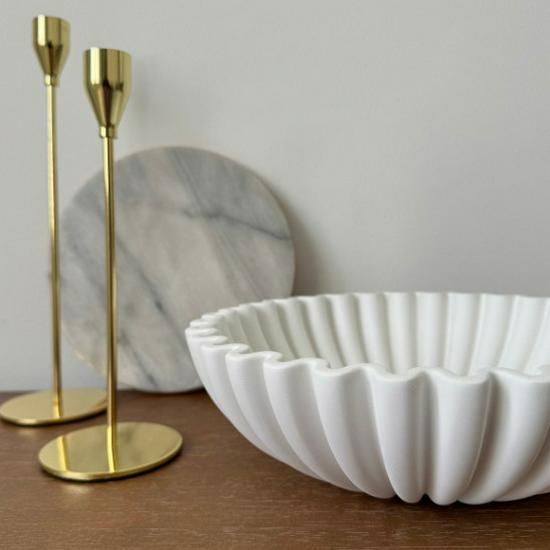 Recessed Lotus Leaf Edge Decorative Bowl - Resin Home Decor Ornaments