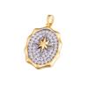 European Gold-Plated Eight-Pointed Star Compass Pendant with Zircon