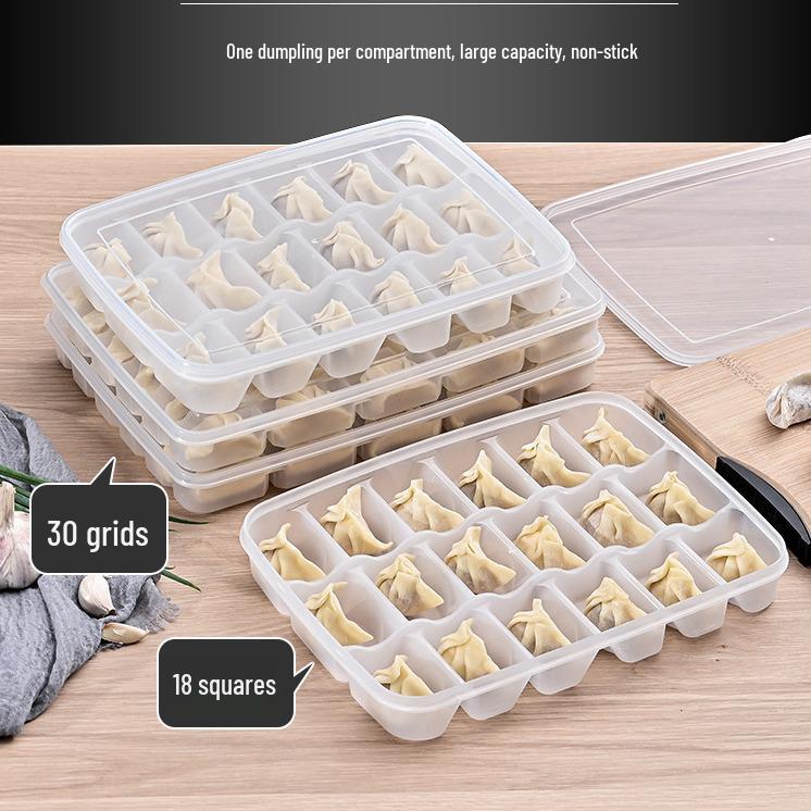 Stackable 18/30-Grid Dumpling Storage Box for Freezer 30 Grid Dumpling Box