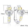 Creative Love-Shaped Earrings, Elated Women'S Ear Buckles, Two-Color Heart-To-Heart Stud Earrings, Ear Jewelry