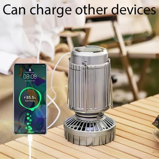 Solar Camping Light with Fan Super Bright High Lumens Compact