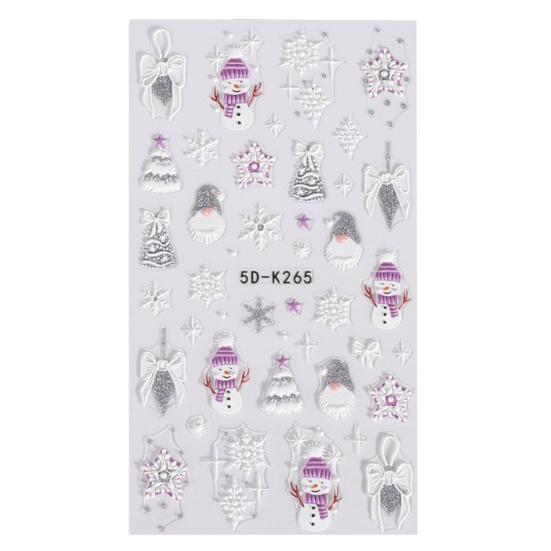 1 Sheet Christmas Pattern Art Snowflake Sticker Fine Workmanship Nail Bow Nail Art Decoration