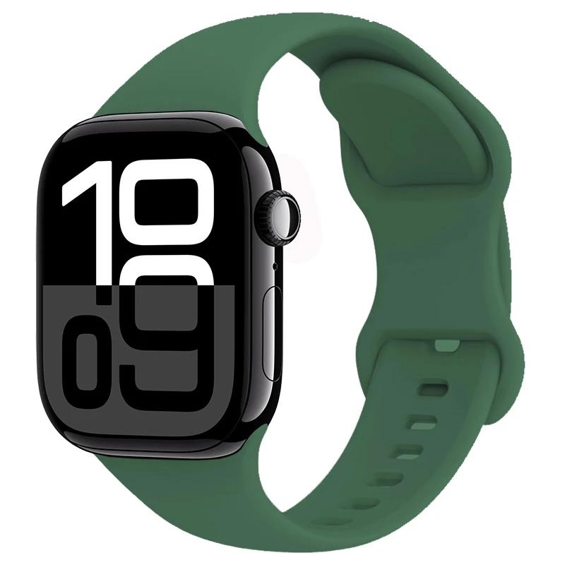 Silicone Strap for Apple Watch Band 45mm 41mm 44mm 40mm 49mm Series 10 46mm 42mm Bracelet for iWatch Ultra 9 8 7 6 5 4 SE2 Strap