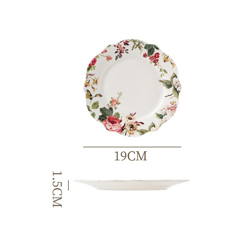 Creative European Camellia Multi-Layer Ceramic Fruit Plate Living Room Coffee Table Candy Plate Afternoon Tea Dim Sum Rack Cake Plate