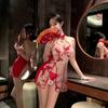 Sexy underwear Sexy pajamas Hot cheongsam Butterfly embroidered uniform Pure desire Small chest shows big nightdress Perspective mesh yarn