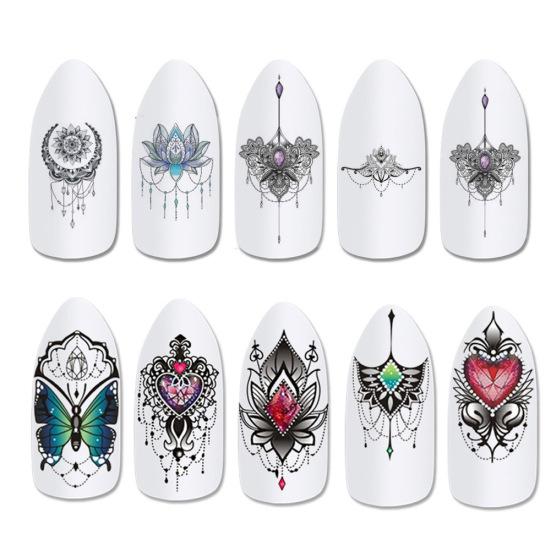 Krásný Butterfly Lustr Petal Nail Art Sticker Water Transfer Decal Manicure